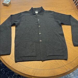 Franco Danti Collection vintage wool blend gray knit cardigan sweater medium LNC